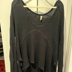 Free People Thermal Black Sweater
